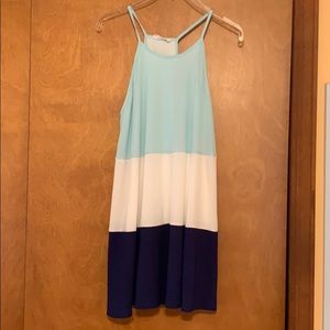 Blue striped dress